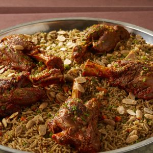 Roasted Lamb and Goat Shank Tray Catering Mediterranean Food Minneapolis