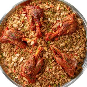 Roasted Lamb and Goat Shank Tray Catering Mediterranean Food Minneapolis