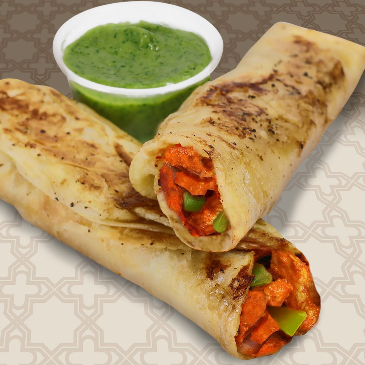 chicken tandoori rolls Appetizers, Dips, and Finger Food Mediterranean cuisine event catering
